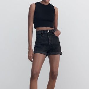 Zara mom fit rolled denim jeans